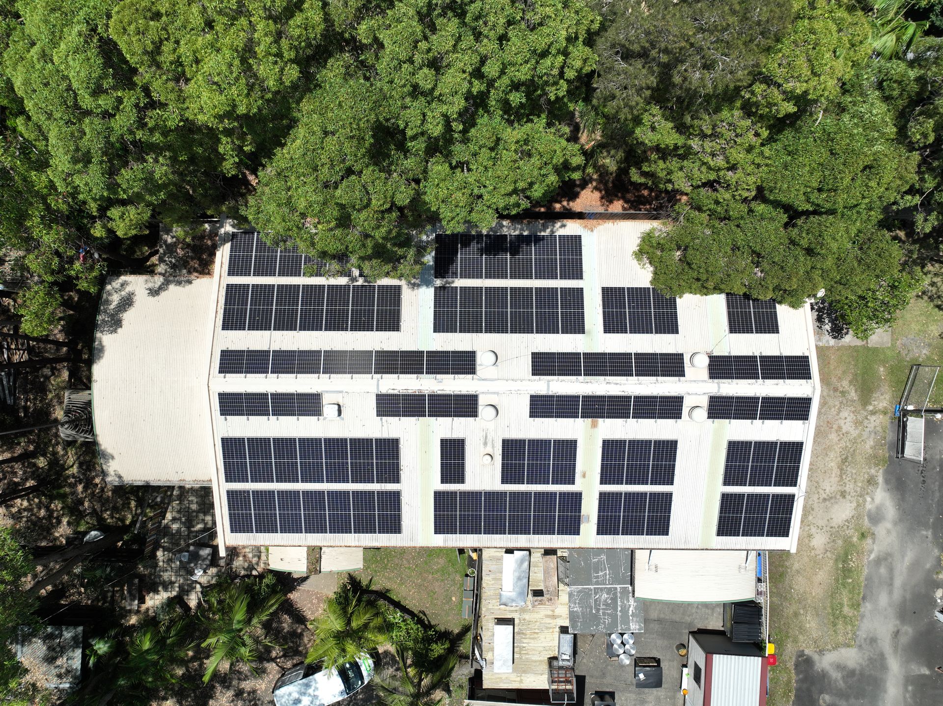 Commercial solar installation on a business premises